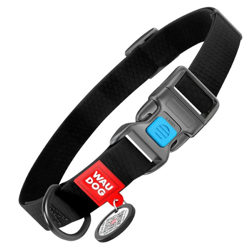 WAUDOG Ogrlica za pse Smart QR, vodootporna, crna,  M, 20mm/28-40cm