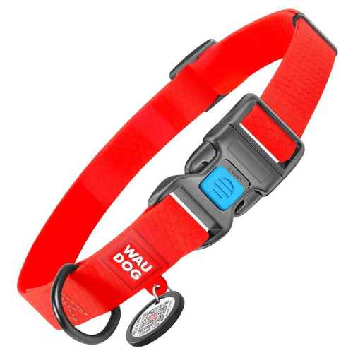 WAUDOG Ogrlica za pse Smart QR, vodootporna, crvena, M, 20mm/28-40cm