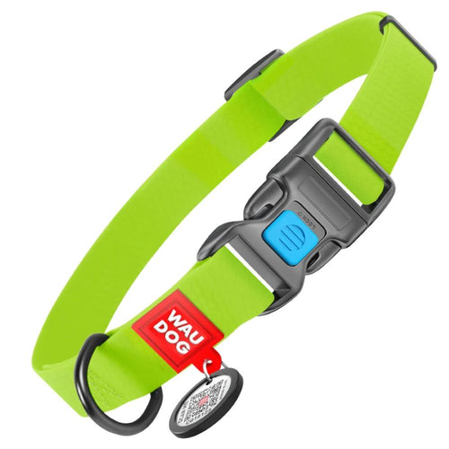 WAUDOG Ogrlica za pse Smart QR, vodootporna, zelena, M, 20mm/28-40cm