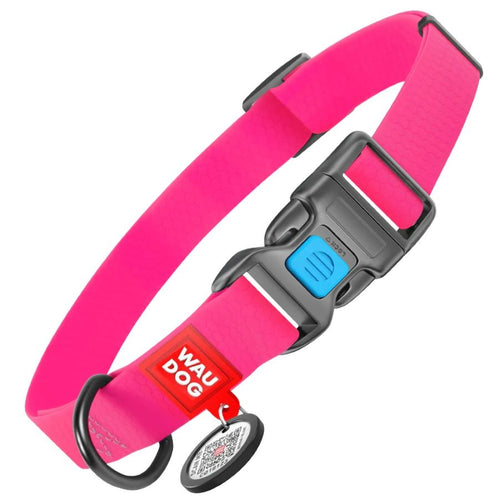 WAUDOG Ogrlica za pse Smart QR, vodootporna, ruzicasta, M, 20mm/28-40cm