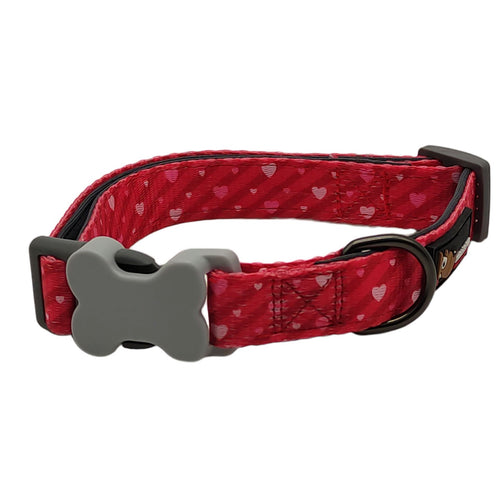 MATIS Klik Ogrlica za psa Matis Design Srce, 2cm/30-45cm, ruzicasta