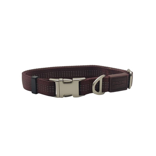MATIS Klik Ogrlica City Style s metalnom kopcom 2cm/35-50cm, smeđa