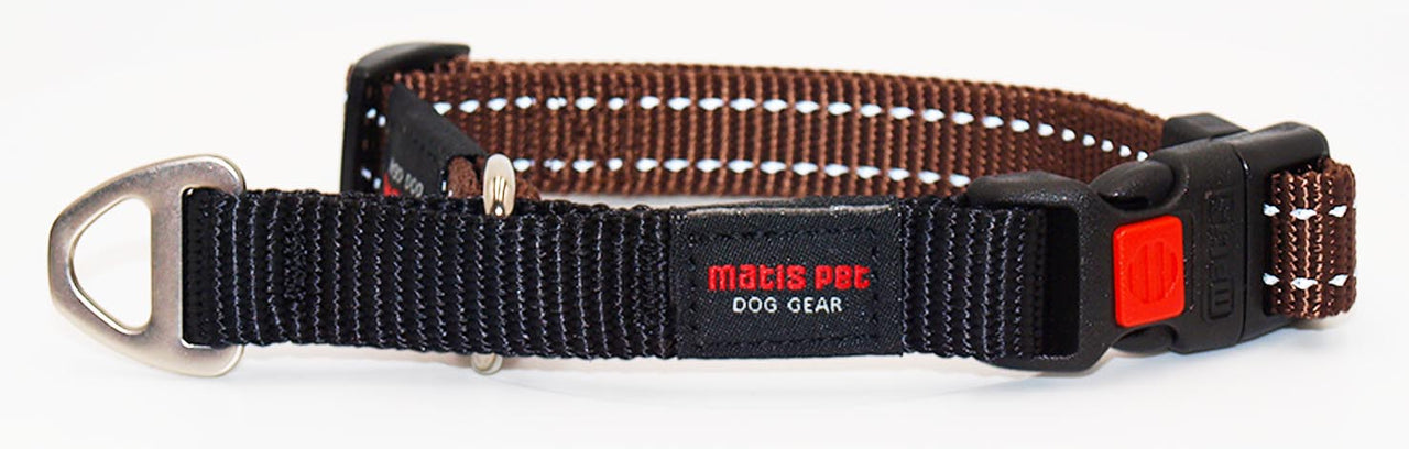 MATIS Poluzatezna ogrlica na regulaciju City Stile, 2cm/35-50cm, smeđa