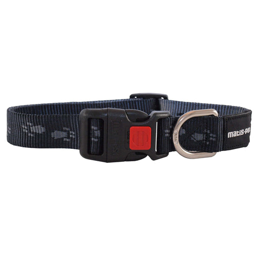 MATIS Klik Ogrlica za psa Dogy Paws S 2,5cm/38-52cm, crna