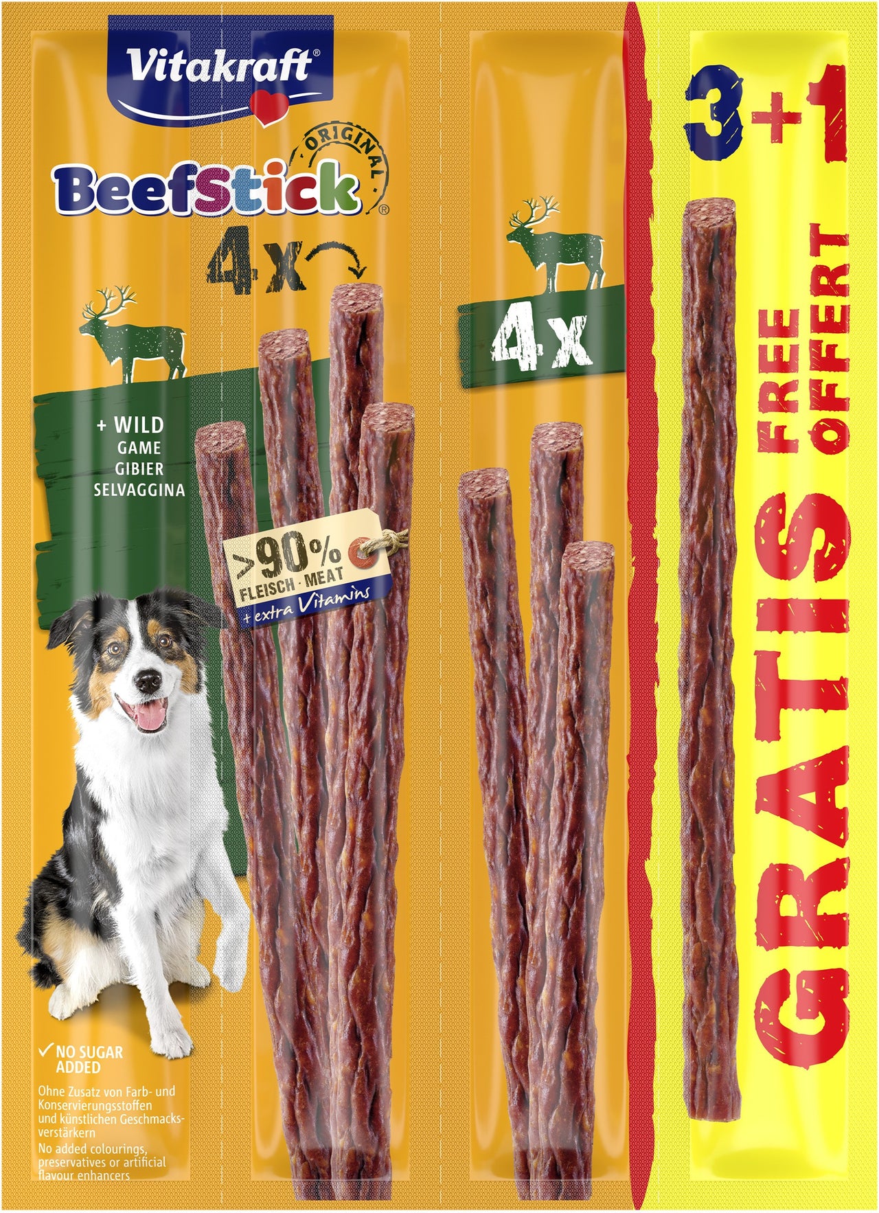 VITAKRAFT Beef Stick Salami, s mesom divljaci, poslastica za pse, 20g /3+1 BONUS
