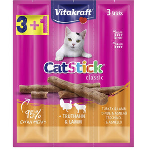 VITAKRAFT Cat Stick Classic, stapiici s puretinom i janjetinom, 24g/3+1 BONUS