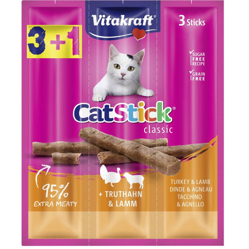 VITAKRAFT Cat Stick Classic, stapiici s puretinom i janjetinom, 24g/3+1 BONUS