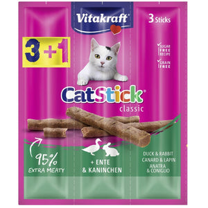 VITAKRAFT Cat Stick Classic, stapici s pacetinom i kunicevinom, 24g/3+1 BONUS