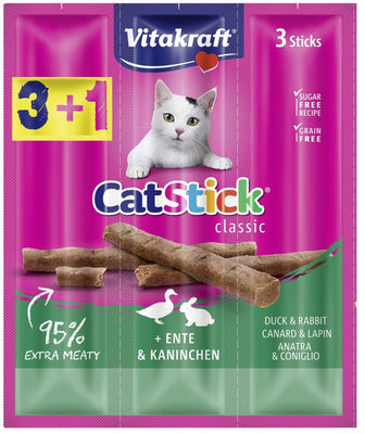 VITAKRAFT Cat Stick Mini, poslastica s pacetinom i kunicevinom, 24g/3+1 BONUS