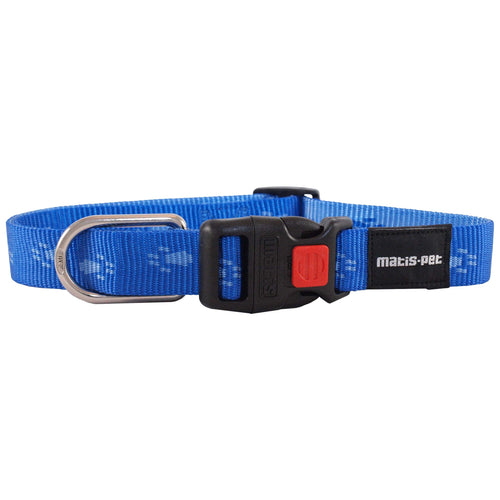MATIS Klik Ogrlica za psa Dogy Paws 2,5cm/40-62cm, plava