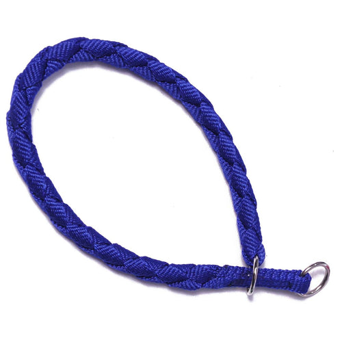 MIPIS Zatezna ogrlica za psa, pletena traka, 1/40 cm, plava