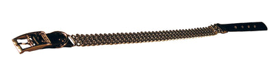 TRUSINA Metalna ogrlica s koznim kopcama za psa crna 25mm/45cm