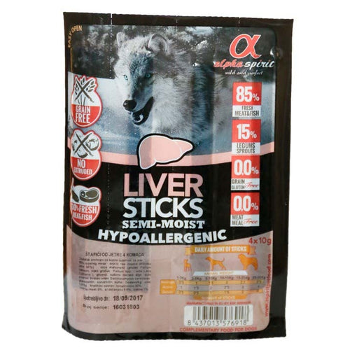ALPHA SPIRIT Poslastica za psa Sticks s Jetrom, 40g/4kom