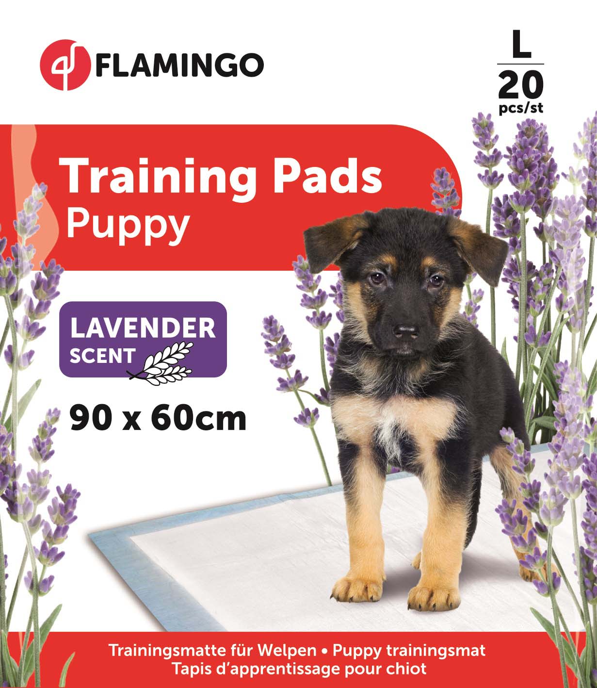 FLAMINGO Puppy Training Pads, upijajuce prostirke, miris lavande, 90/60cm, 20kom