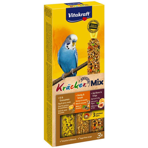 VITAKRAFT Stapici s medom, jajem i vocem, za male papige, 3 kom/80g