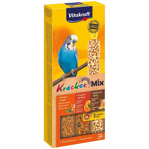 VITAKRAFT Stapici s medom, narancom i kokicama, za male papige, 3 kom/80g