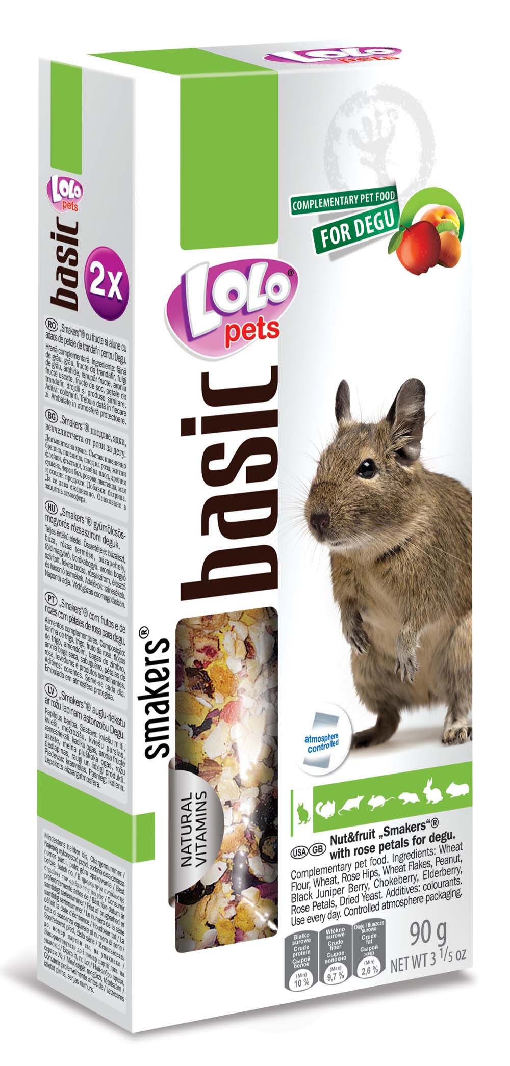 LOLO PETS Stapici s orasastim plodovima i vocem, za degue, 2kom/90g