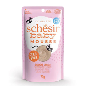 SCHESIR Baby KITTEN Mousse, losos i piletina, bez žitarica, 70g