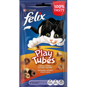 FELIX Play Tubes, poslastica s okusom piletine i jetrice, 50g