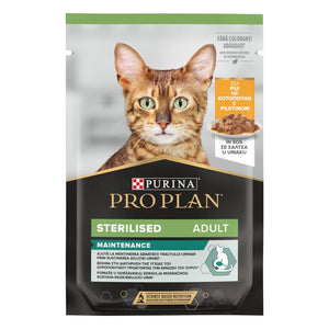 PRO PLAN Sterilized Maintenance, s piletinom, komadići u umaku, 85g