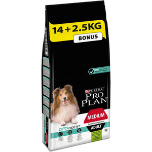 PRO PLAN Medium Adult Opti Digest Sensi Dige s janjetinom, 14kg + 2,5kg BONUS