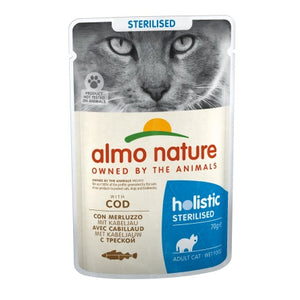 ALMO NATURE Holistic Sterilized, s bakalarom, vrećica za ster. mačke, 70g