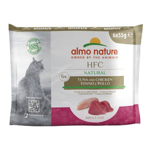 ALMO NATURE HFC Natural Multipack, konzerva za mačke, piletina i tuna, 6x55g