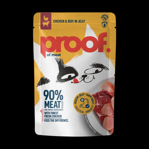 PROOF Hrana za odrasle mačke, piletina i govedina, u želeu, 85 g