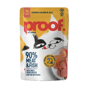 PROOF, Piletina s lososom, komadići u želeu, za odrasle mačke, 85 g
