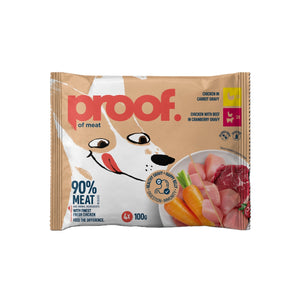 PROOF, Multipack, Piletina s mrkvom i piletina s govedinom u umaku, 4x100g