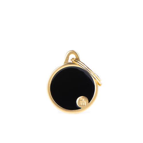 MYFAMILY Satin Gold Handmade Pločica za graviranje Krug, crna
