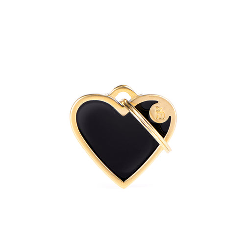 MYFAMILY Satin Gold Handmade Pločica za graviranje Srce, crna