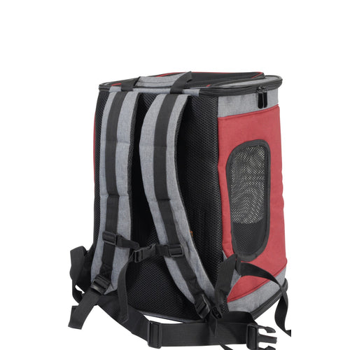 CAMON Torba za pse do 12 kg, sivo/crvena, 34x30x44cm