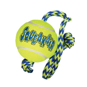 KONG Igračka za pse Tennis ball w/rope, Medium, zvučna, 53x7x7cm