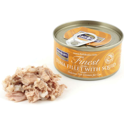 FISH4CATS Konzerva Tuna s lignjama 70g