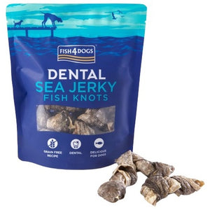 FISH4DOGS Dental Sea Jerky Knots, dentalna poslastica, koža bijele ribe, 100g