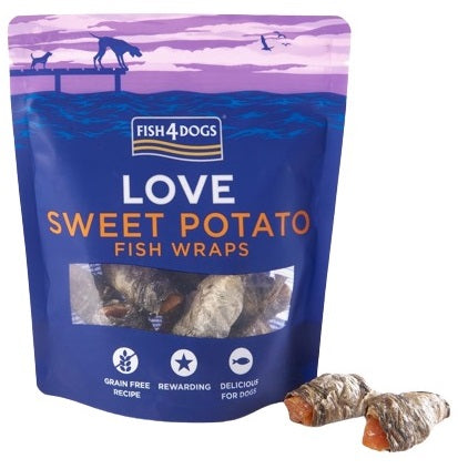FISH4DOGS Love Sweet potato Wrap, batat s ribljom kožom, 100g – Pet ...