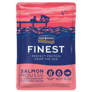 FISH4DOGS Finest Mousse, losos, bez žitarica, 100g