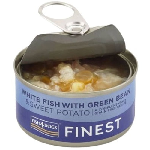 FISH4DOGS Finest, bijela riba s mahunama i batatom, bez žitarica, 85g