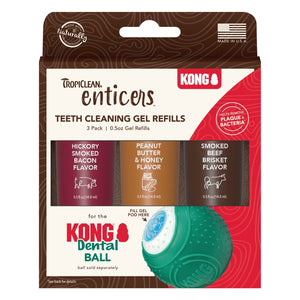 KONG Teeth Cleaning Gel Refil, za KONG Dental ball, mix okusa, 3x14,8ml