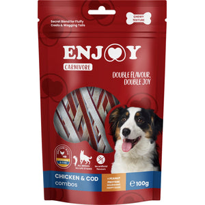 ENJOY Carnivore Combos, trakice piletine i bakalara, žvakalica za pse
