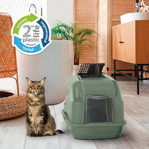 IMAC WC zatvorena posuda za mačke Easy cat 40x50x40cm, 2nd LIFE, zelena