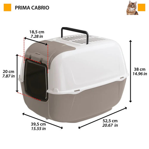 FERPLAST WC za mačke, Prima Cabrio, zatvoreni, 39,5x52,5xh38cm, mix boja