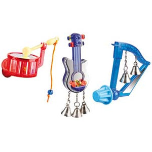 FLAMINGO Igračka za papige Music, razni instrumenti 8 cm, s ogledalom i zvoncem