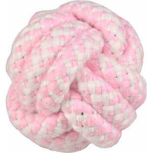 FLAMINGO Čvor lopta za male pse, 6cm, roza