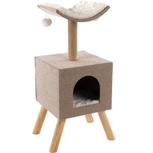 FLAMINGO Grebalica Scandi s kućicom i jastukom, 77x35x35cm, bež