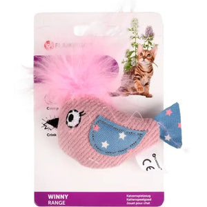 FLAMINGO Igračka za mačke Winny Ptica, s catnipom i perjem, šuškava, 10cm