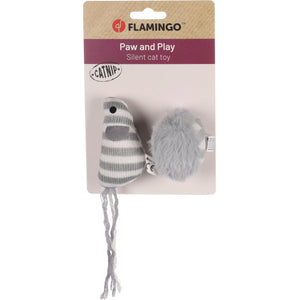 FLAMINGO Miš s loptom i ketnipom, sivi