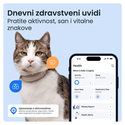 TRACTIVE CAT 6 mini, GPS uređaj za praćenje i zdravstveni nadzor mačaka, s integ