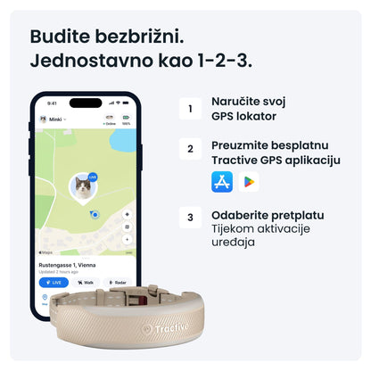 TRACTIVE CAT 6 mini, GPS uređaj za praćenje i zdravstveni nadzor mačaka, s integ